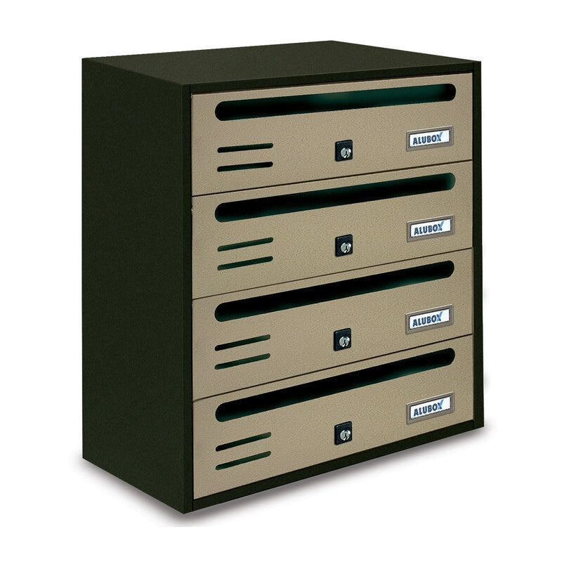 CASSETTA POSTALE ALUBOX CUBO/R 4 38,5X25X43 SABBIA- 1,0 pz