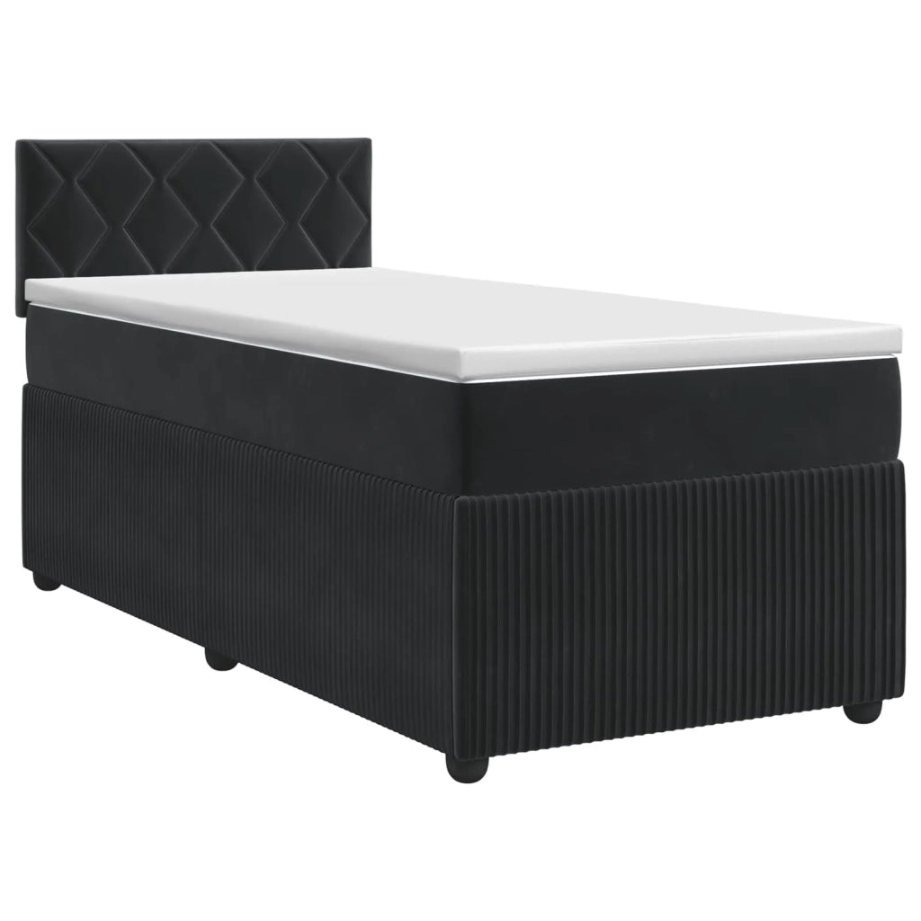 Letto box spring con materasso Nero 100 x 200 cm Velluto 3451627