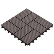 Piastrella per Decking 11 pcs Marrone Scuro 30 x 30 cm WPC 42046678