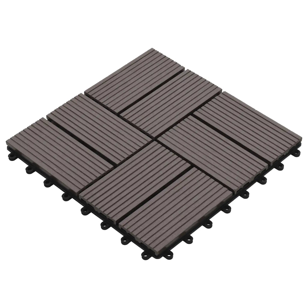 Piastrella per Decking 11 pcs Marrone Scuro 30 x 30 cm WPC 42046678