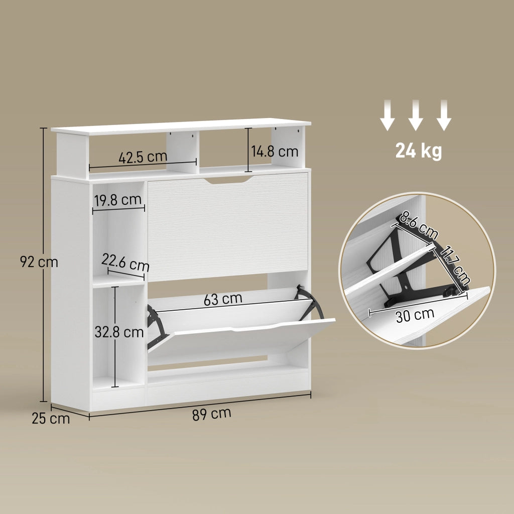 Scarpiera con Divisori Regolabili ¨C Minimal ¨C Bianco