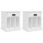 Set di 2 Comodini | Armadio da Notte | Mobiletto da notte Bianchi 43x36x50 cm