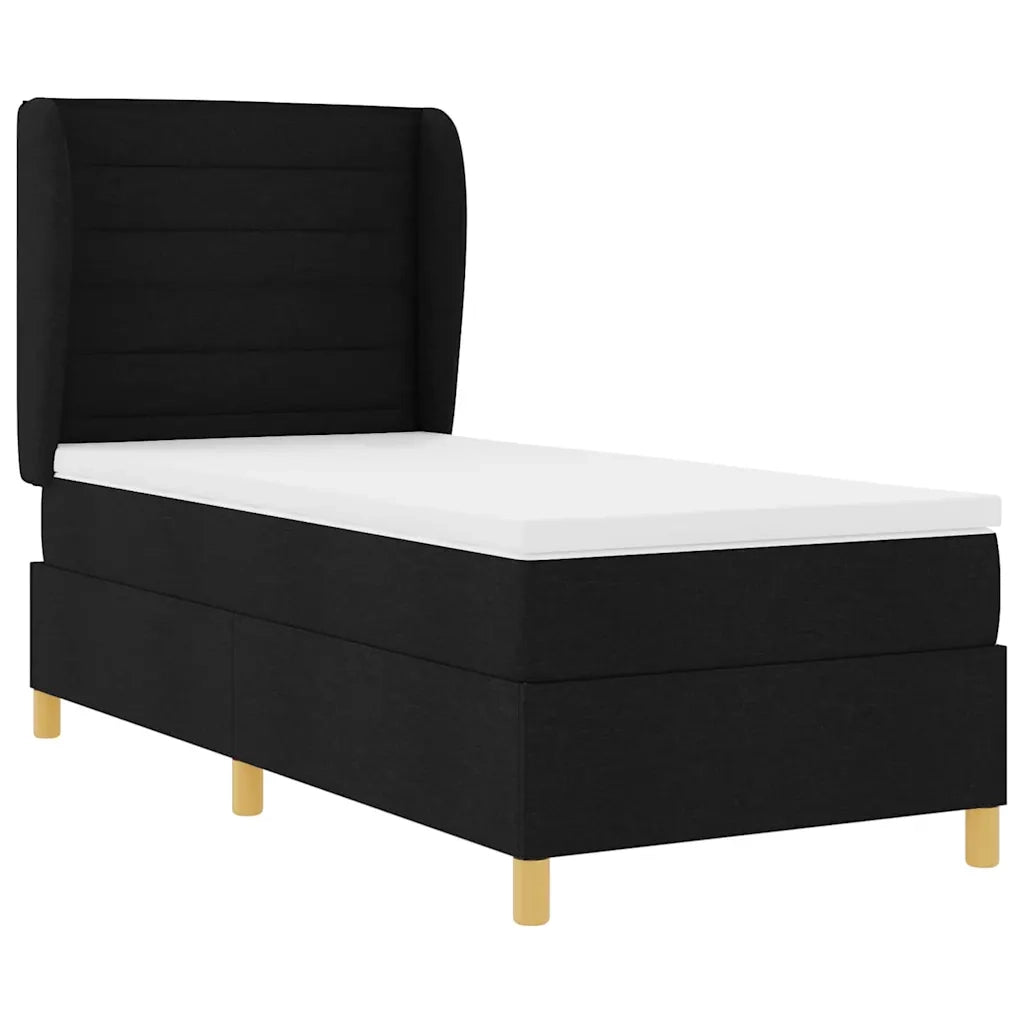 Letto a molle con materasso Nero 200 x 80 cm Tessuto 3340657