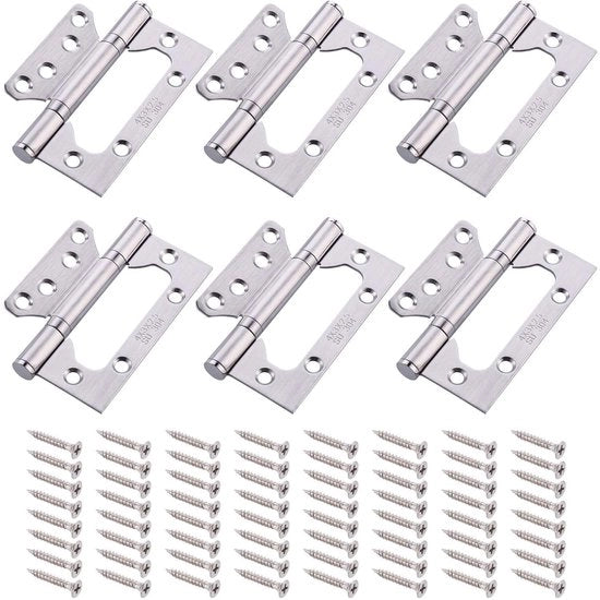 Scharnieri in Acciaio Inossidabile 304 - Scharnieri per Porta - Scharnieri Piccoli - Scharnieri a Cassetta in Rame - 6 Pezzi - 10,5 x 7,2 cm - Scharniero per Porta