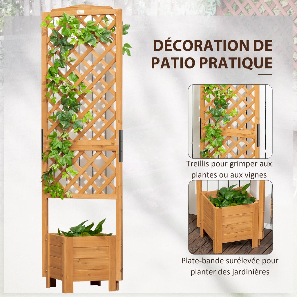 Fioriera con graticcio in legno per giardino ¨C Minimal ¨C 54.5x52x180 cm
