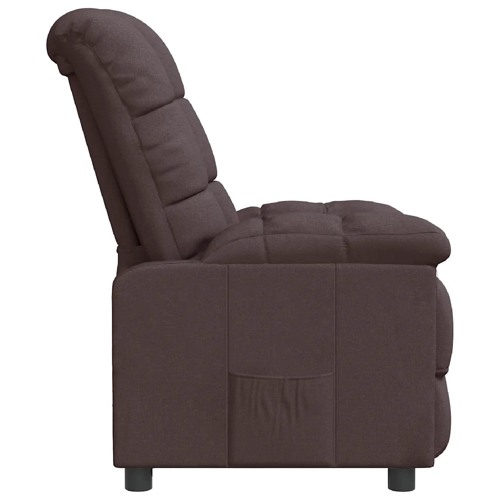 Poltrona Reclinabile Marrone Scuro in Tessuto 289801