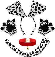 Costume da Carnevale per Cane 4 pezzi - Set di Costume per Cane - Costume per Halloween - Costume per Cosplay - Collare Adattabile - Inclusi Orecchie e Coda
