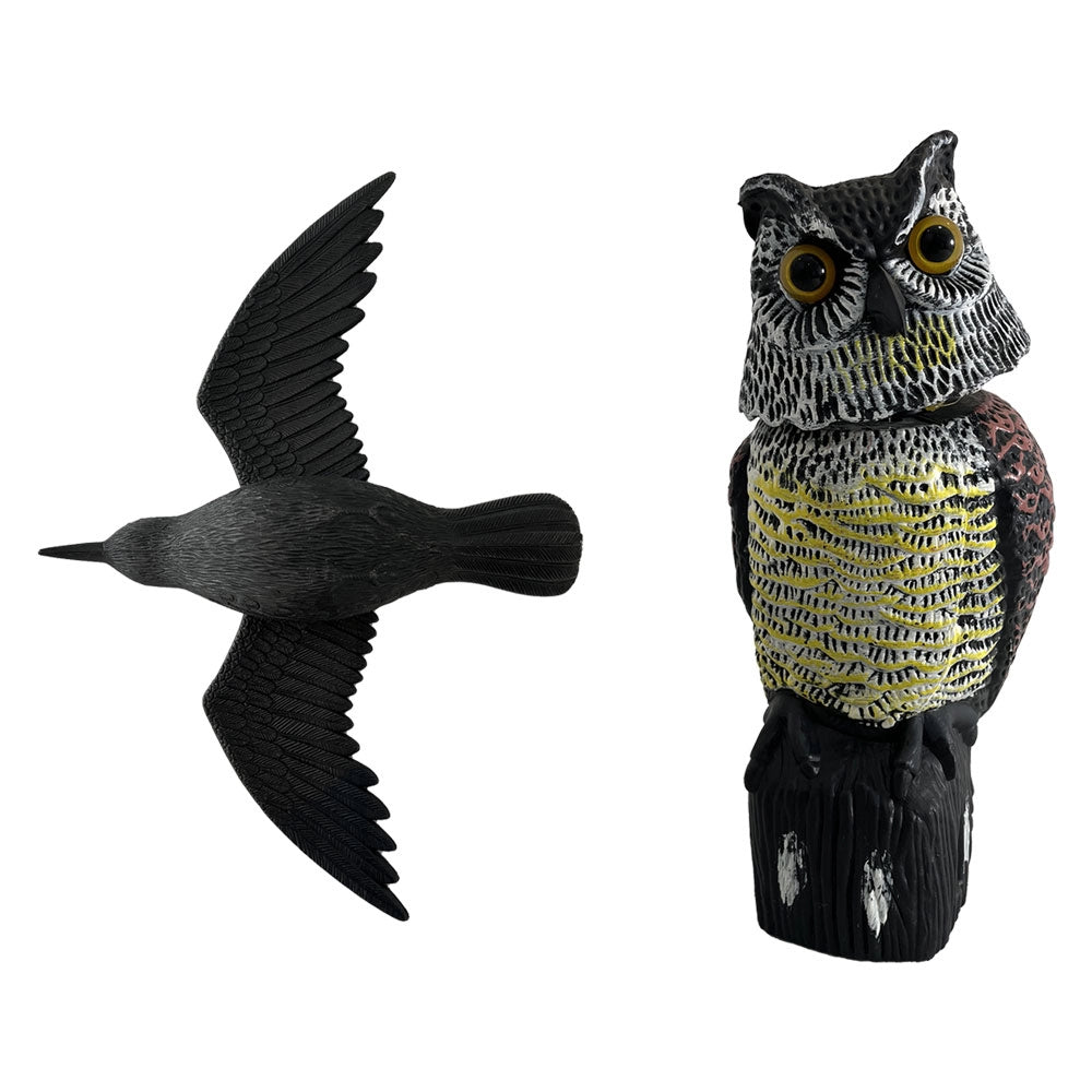 STATUETTA SCACCIA VOLATILI A FORMA ANIMALE Gufo oscillante - cm 38,5 x 16  - LIF