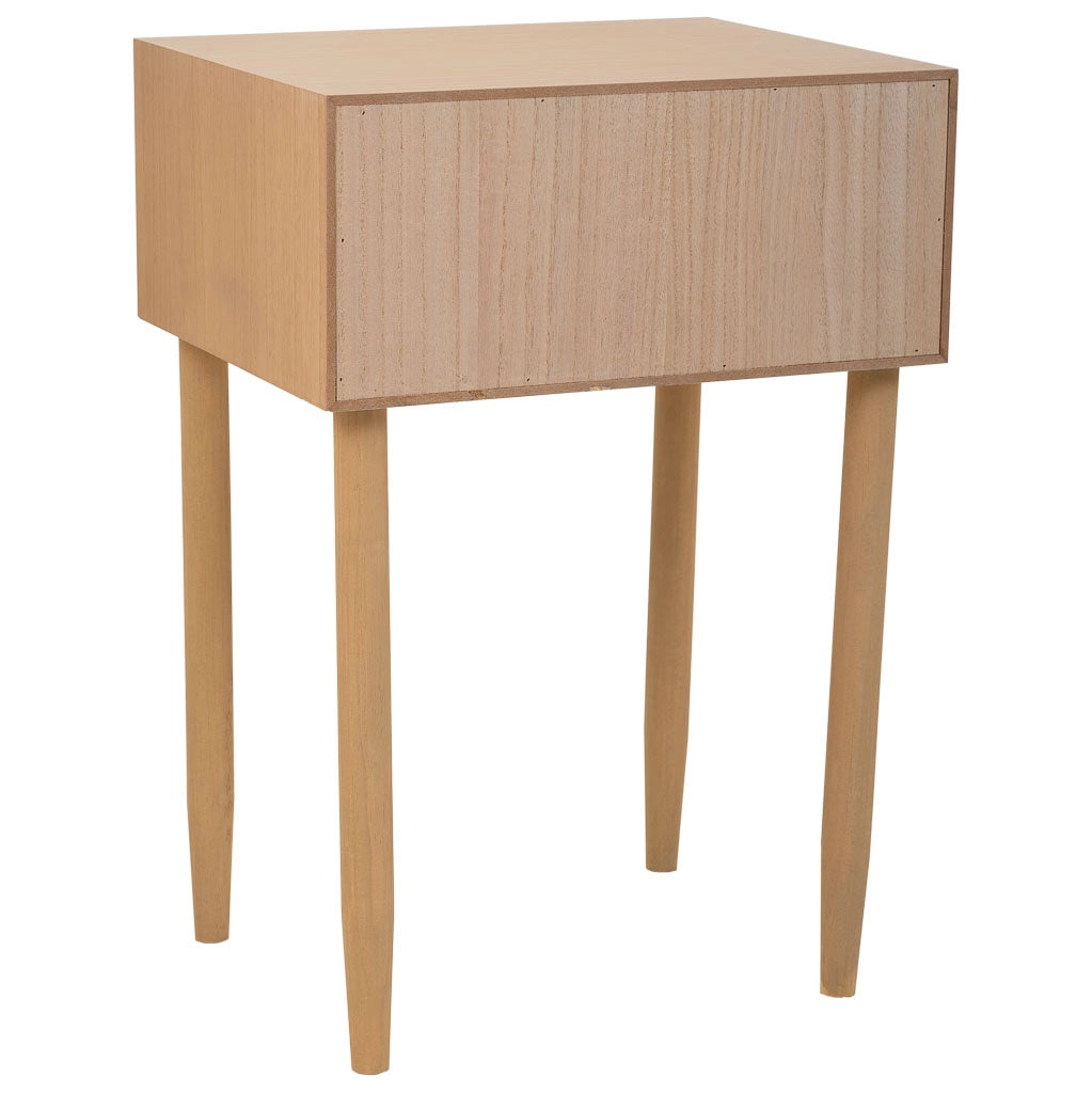 Comodino in legno con 1 cassetto marrone 41x33x60