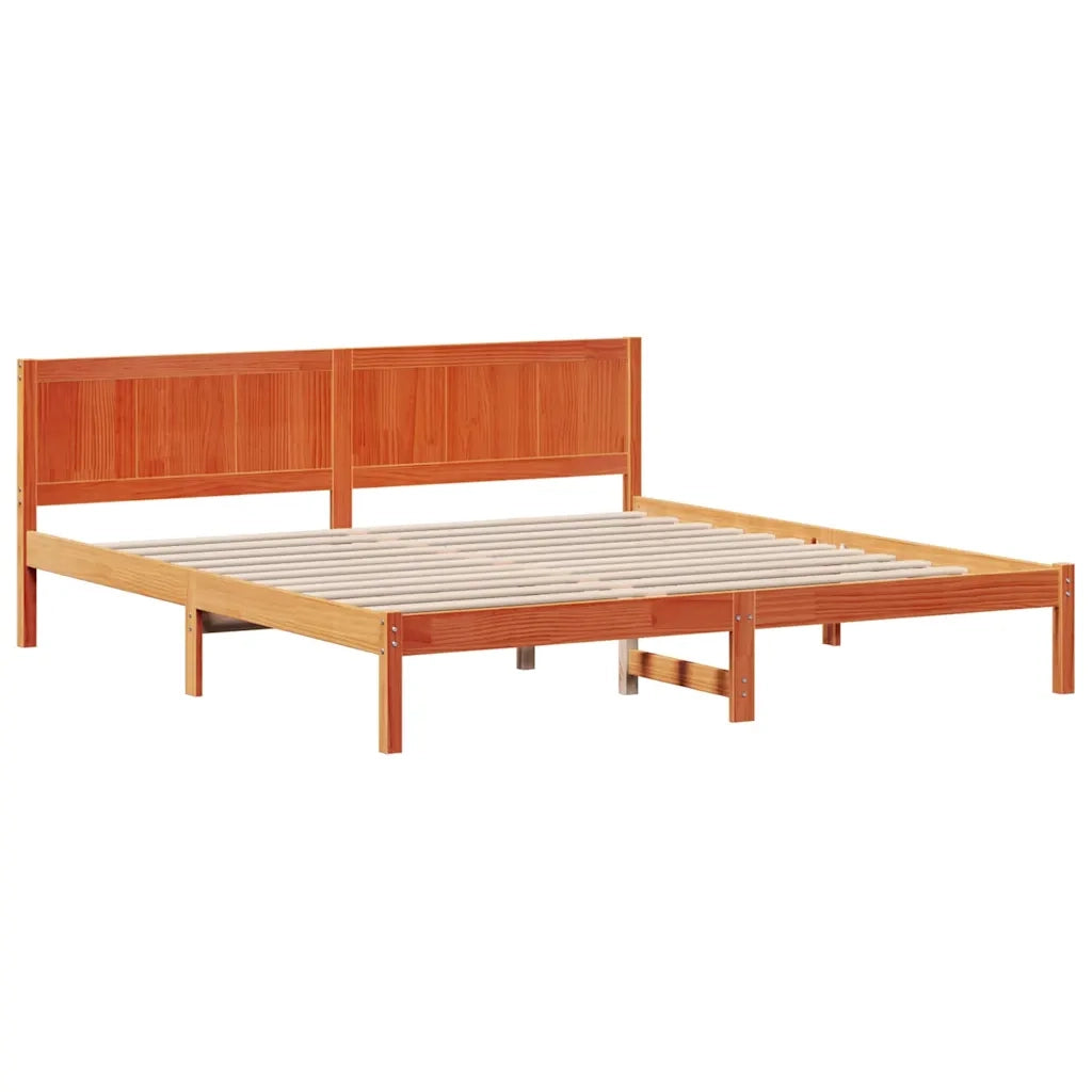 Struttura del letto Marrone 200 x 200 cm Legno massello di pino