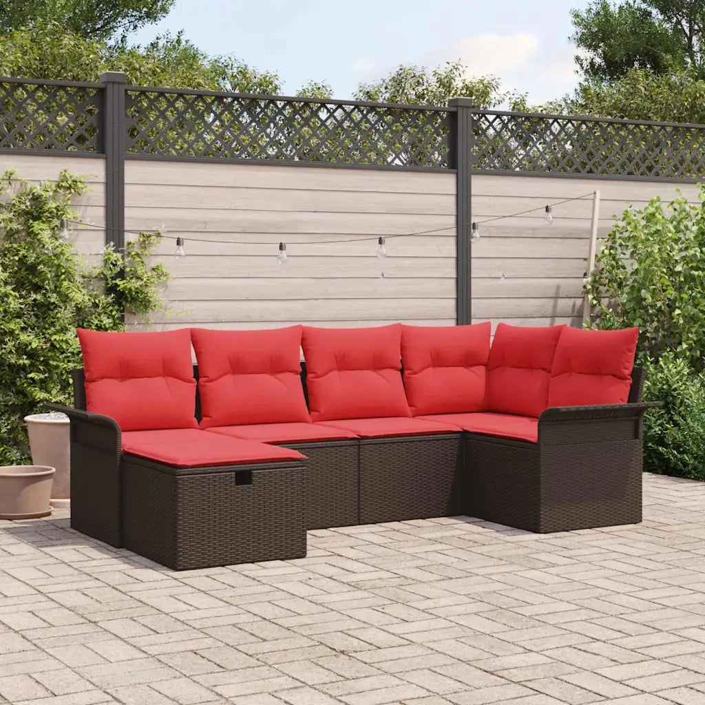 Set Divano da Giardino con cuscino 6 pcs Poly Rattan 3360215