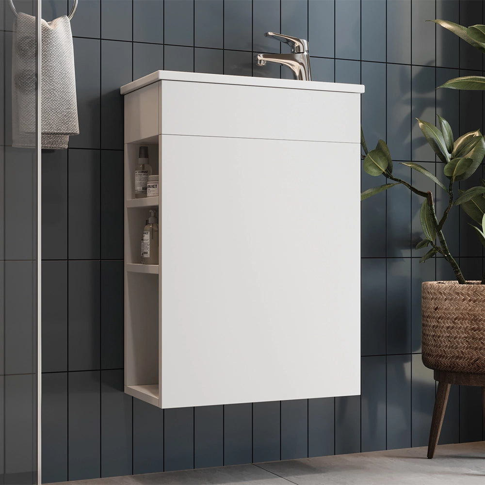Vicco Set mobili bagno Bianco 2 parti, con lavabo