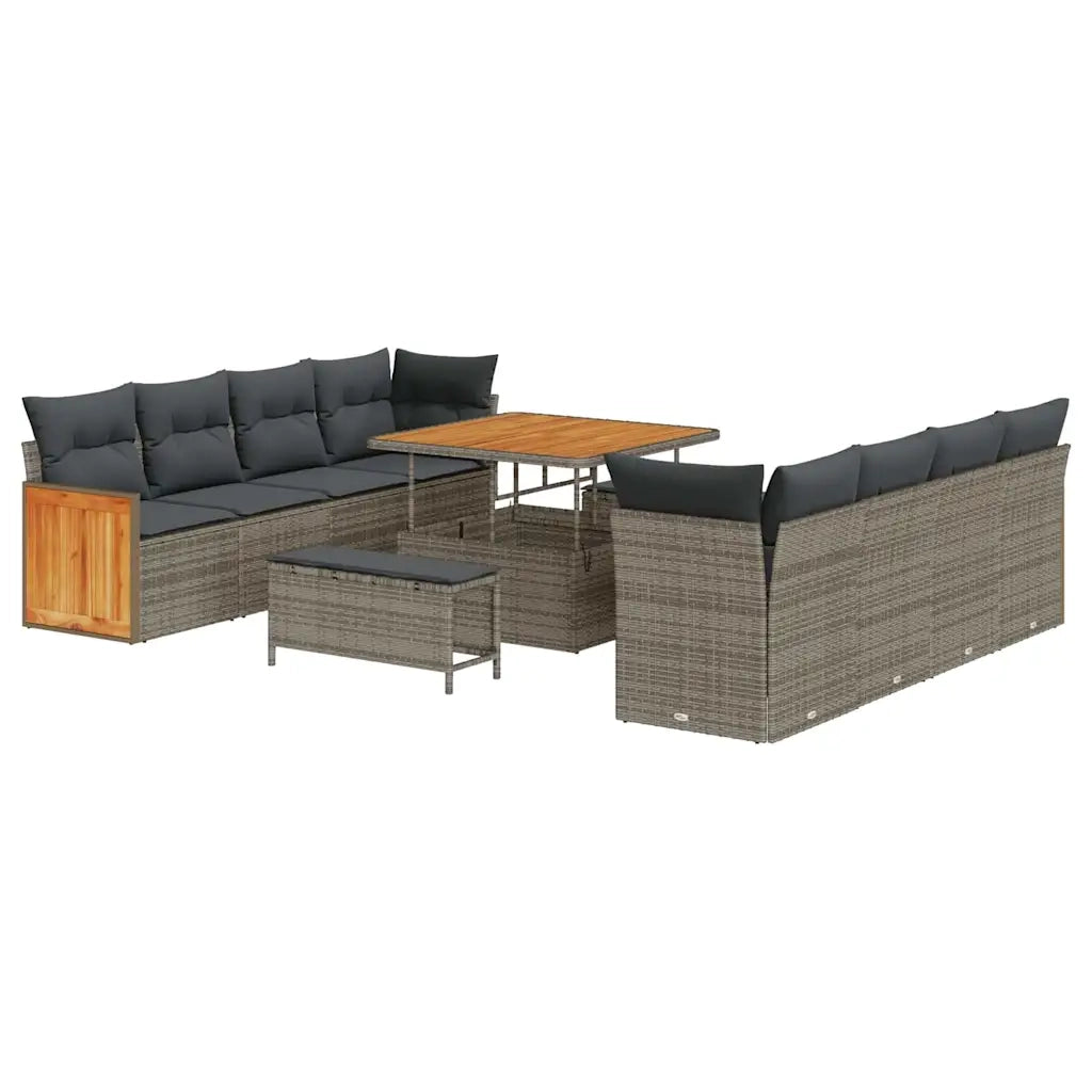 Set Divano da Giardino Grigio 231 x 224 x 85 cm polyrattan 3365238