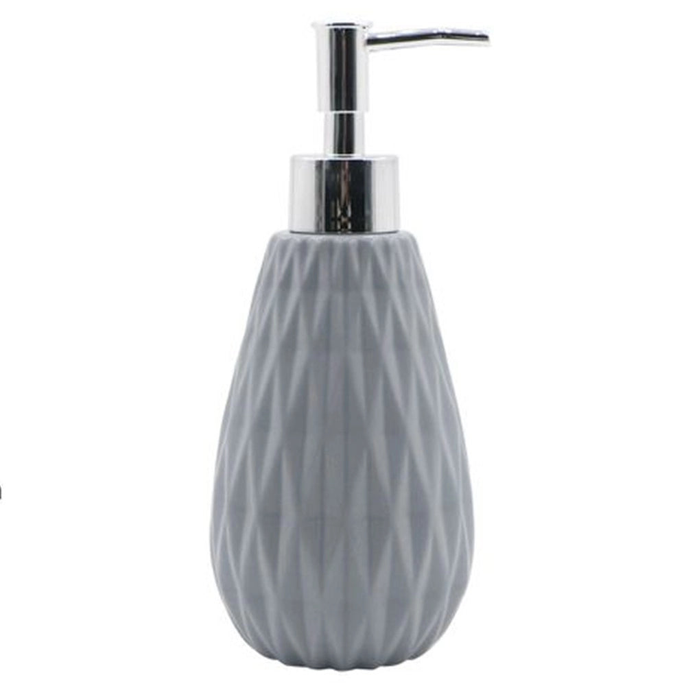 Trade Shop - Dispenser Per Sapone Liquido Grigio Lavorato Accessori Per Arredo Bagno 79950 -