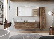 Mobile con specchio 80 cm 2 ante Santa Fe Oak 80 x 65 x 17 cm