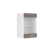 Mobile da cucina in vetro R-Line Grigio nobile/Bianco 40 cm Vicco