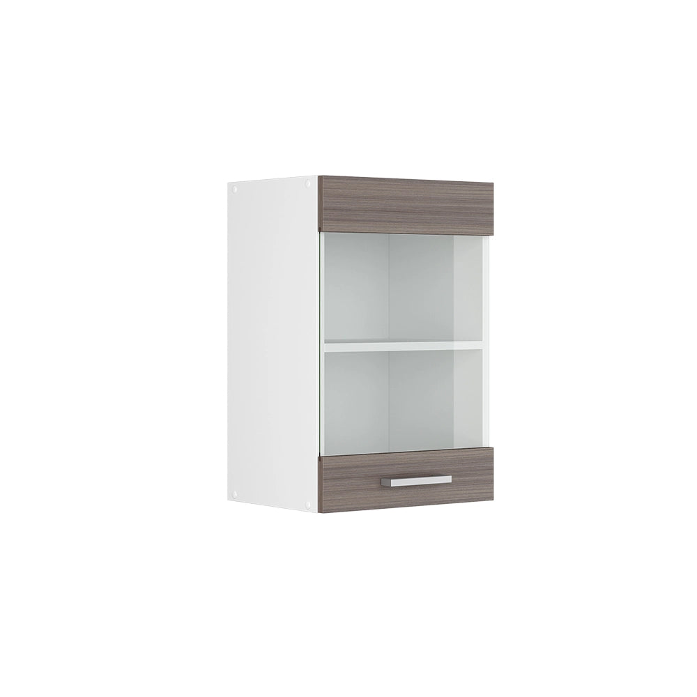 Mobile da cucina in vetro R-Line Grigio nobile/Bianco 40 cm Vicco