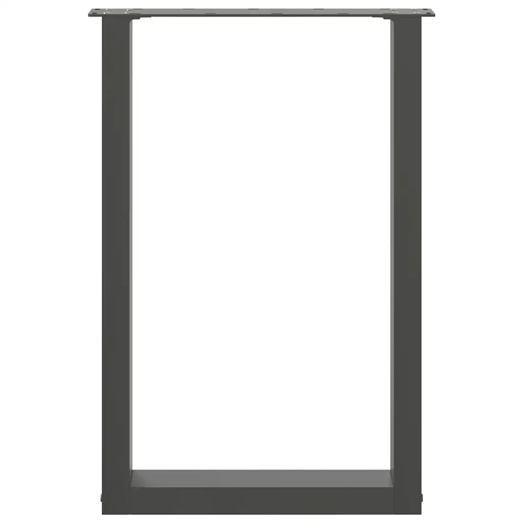 Gambe per tavolo da pranzo a forma di U 2 pz Antracite 50x(72-73) cm Acciaio 4013178