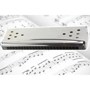 Trade Shop - Armonica A Bocca Diatonica 24 Fori Blues Harp Chiave Reed Argento In Do E Sol + -