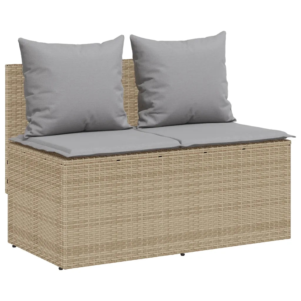 Set da Pranzo da Giardino 3 pz con Cuscini Beige in Polyrattan 4104184