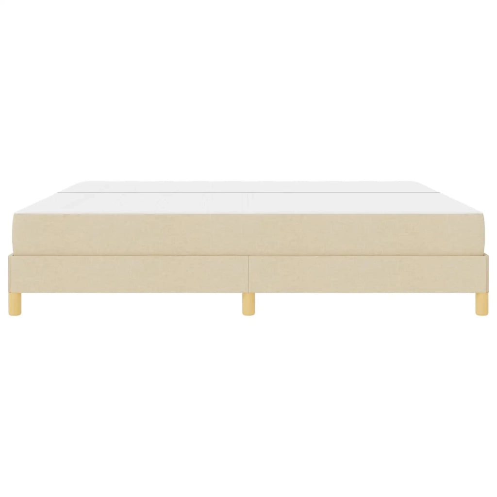 Letto a molle con materasso Crema 200 x 200 cm Tessuto