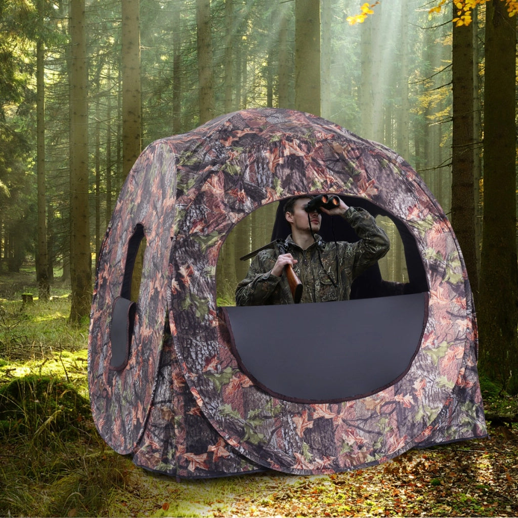 Tenda da caccia pieghevole per 3 persone, Tenda da caccia per cervi tacchini con telaio in acciaio borsa 152x163cm-Tende