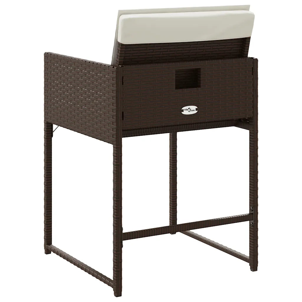 Sedie da Giardino con Cuscini 4 pz Marroni in Polyrattan 365003