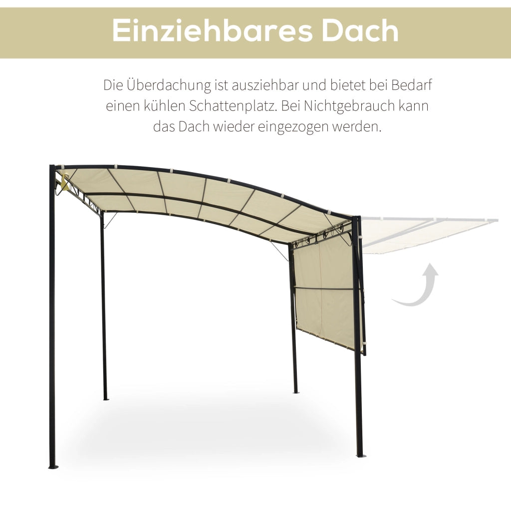 Gazebo con tetto apribile 3x2.5m ¨C Minimal ¨C crema