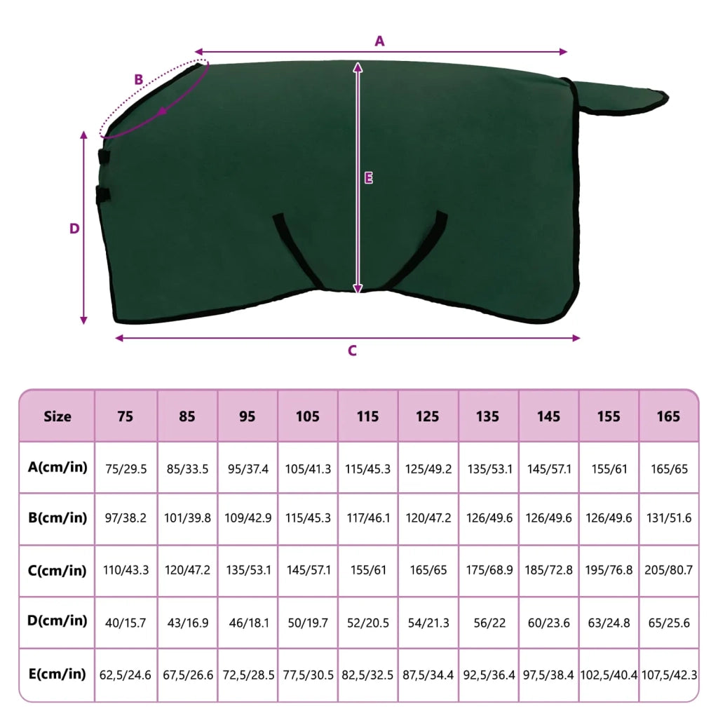 Coperta per Cavalli Verde scuro completo 115 cm Poliestere 42013211