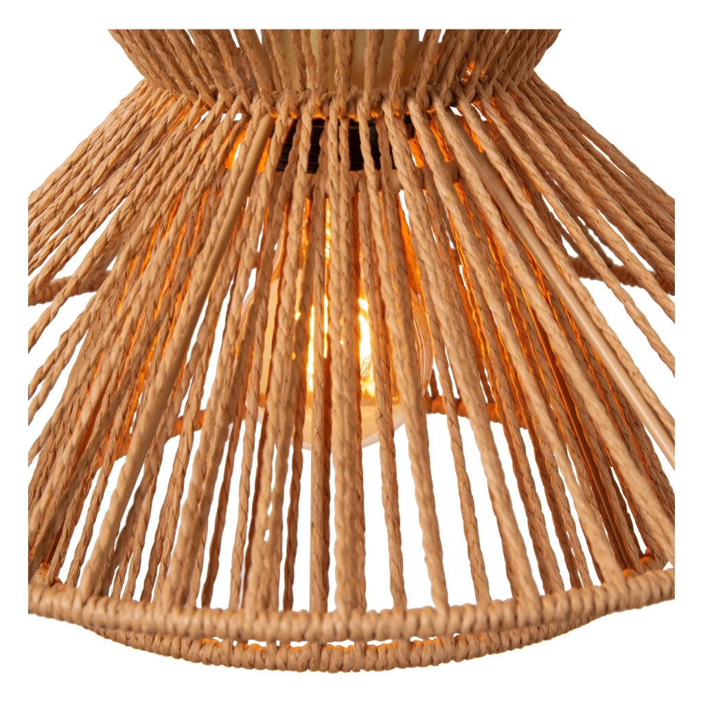 Lampada a sospensione boho TASMAN legno chiaro E27 60W Lucide