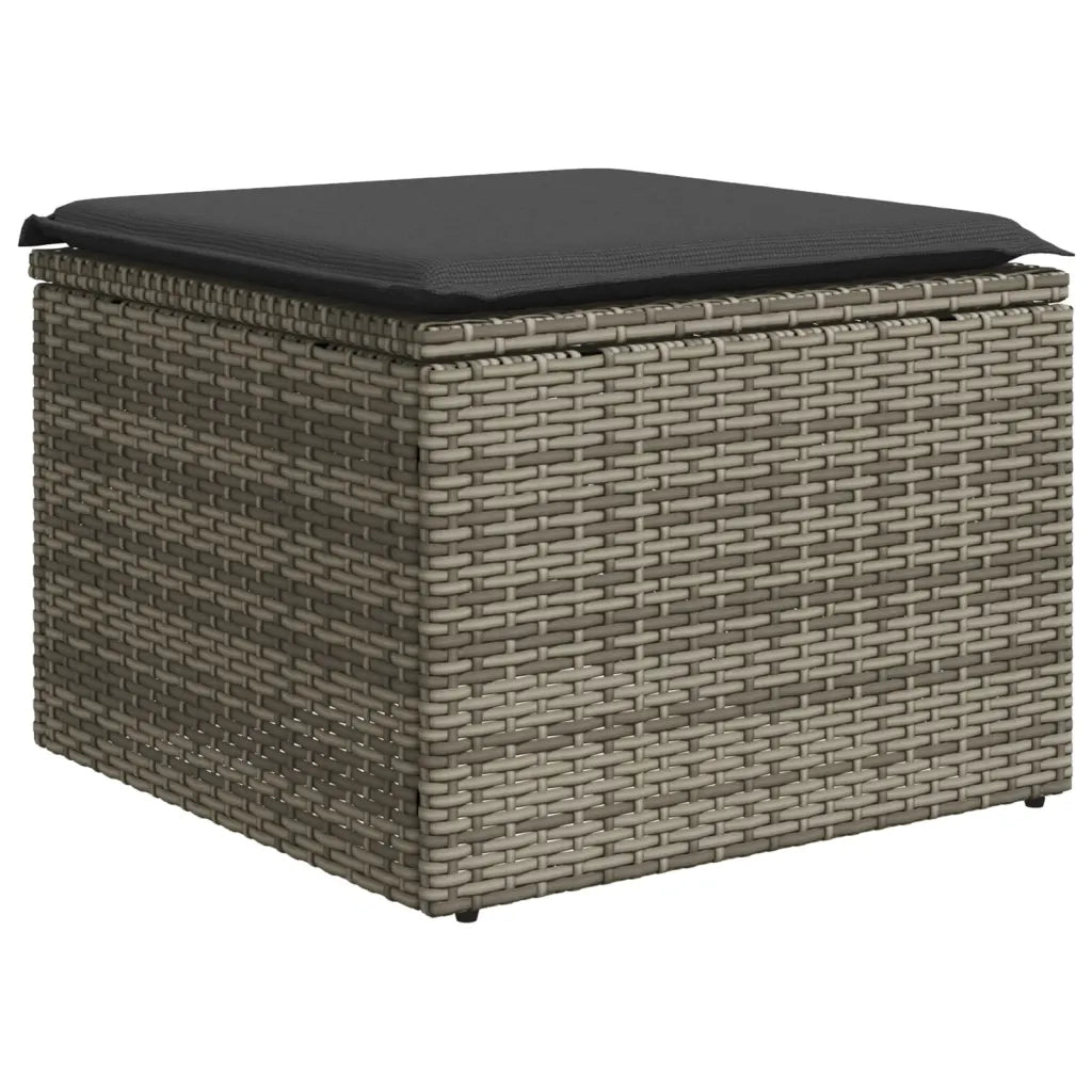 Set Divano da Giardino 6 pz con Cuscini-Sofa da Giardino-Divanetto da esterno Grigio in Polyrattan 720986