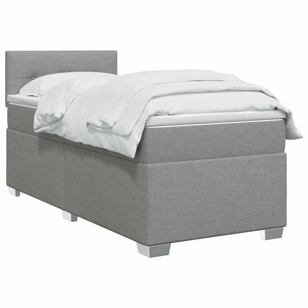 Letto con Box Spring, Materasso e LED Grigio Chiaro Tessuto 3451875