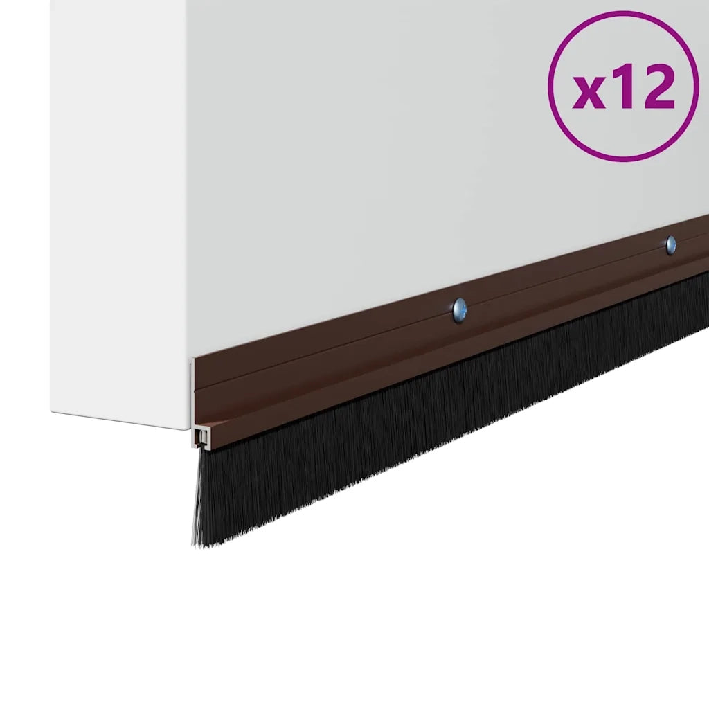 Spazzole per porte a vite 12 pz Marrone 100 cm CFW2101528