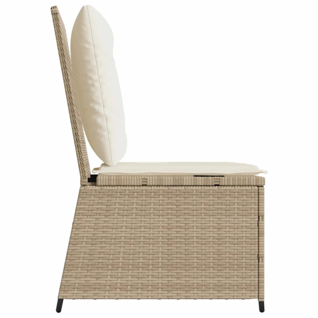 Divano da giardino con cuscino Nero e Bianco Crema polyrattan 3394480