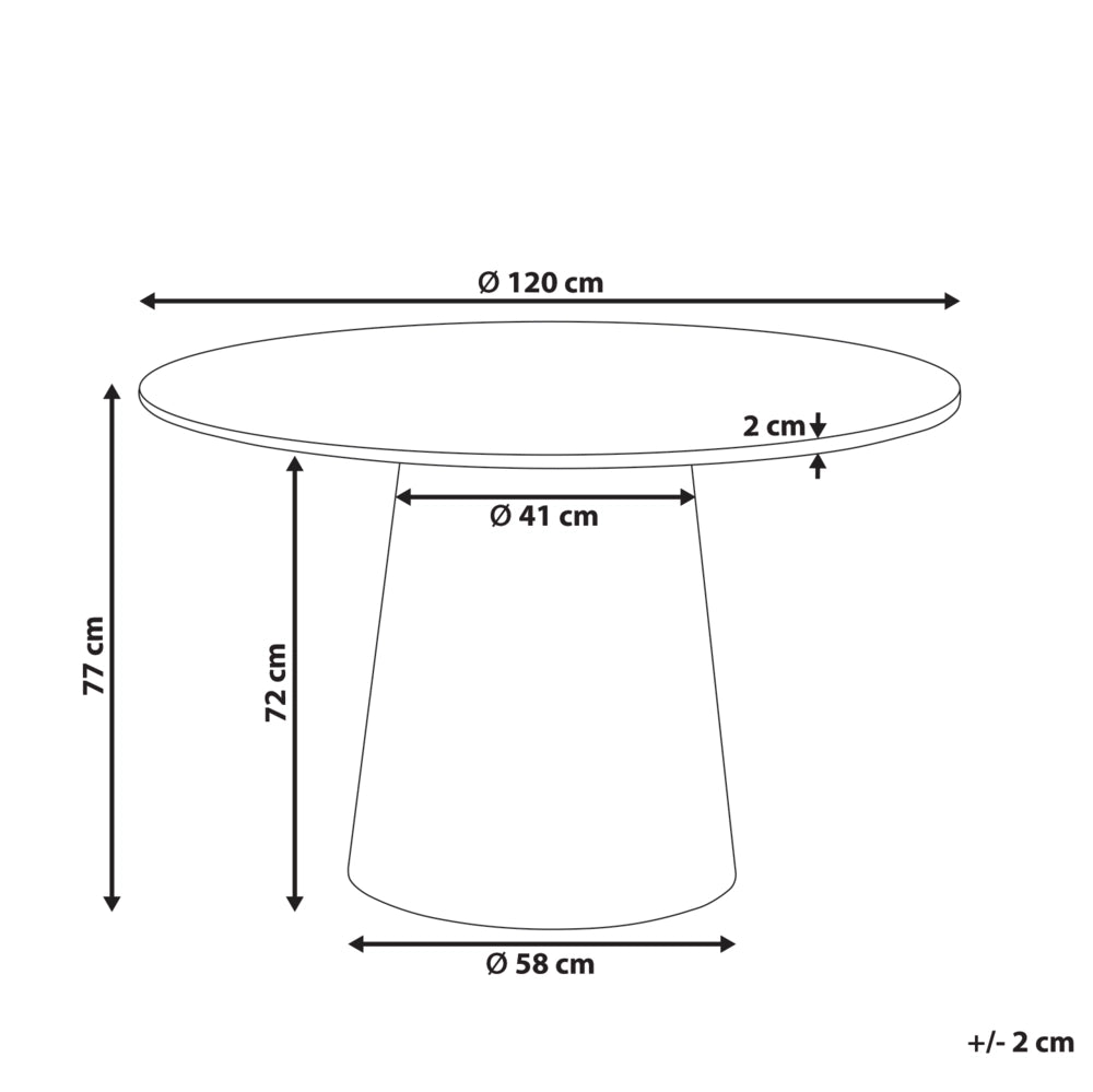 Tavolo da pranzo con base a piedistallo nera in stile tradizionale rotondo ⌀ 120 cm Sala da pranzo