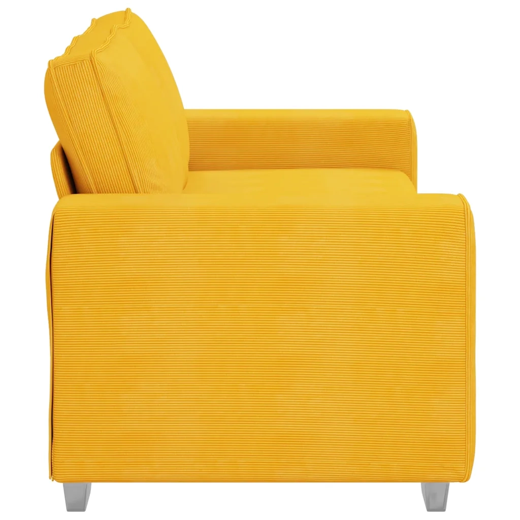 Divano Divanetto-Sofa Giallo Chiaro 140cm Tessuto di Velluto a Coste