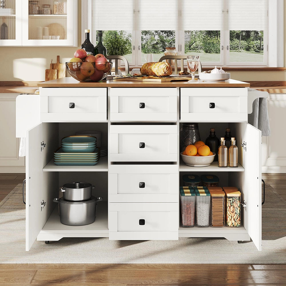 Isola cucina premium - Xylo - mobile con ruote bianco