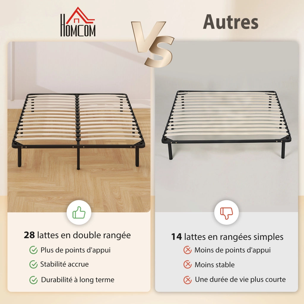 Letto Matrimoniale Contenitore in Legno Massello con Rete a Doghe ¨C Minimal ¨C Nero 160x190 cm