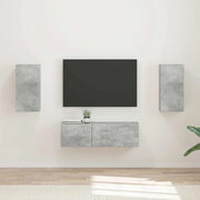 Set di Mobiletto da TV a Parete 4 pcs Grigio cemento