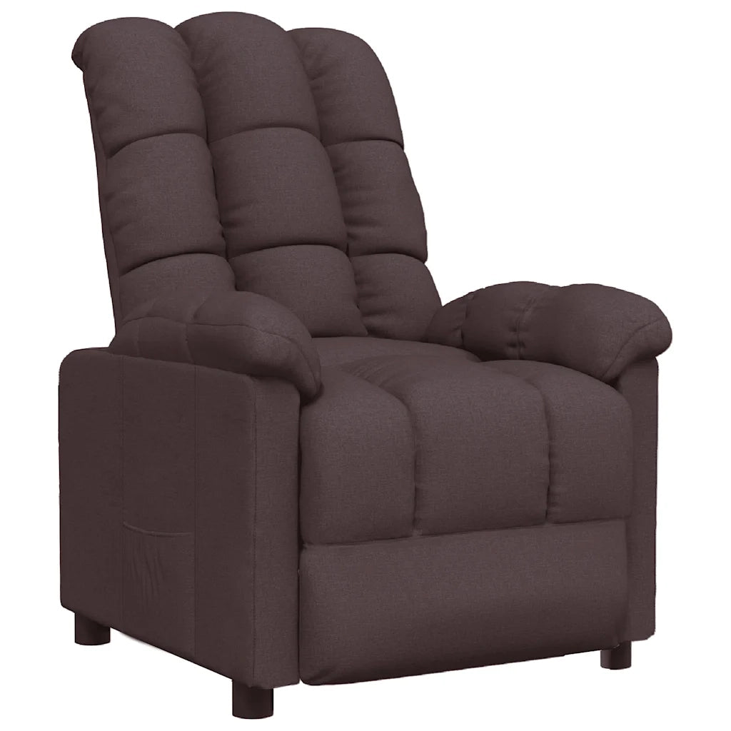 Poltrona Reclinabile Marrone Scuro in Tessuto 289801