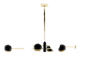 Lampada a sospensione MOKA Jupiter oro/nero 8 luci G9+GU10