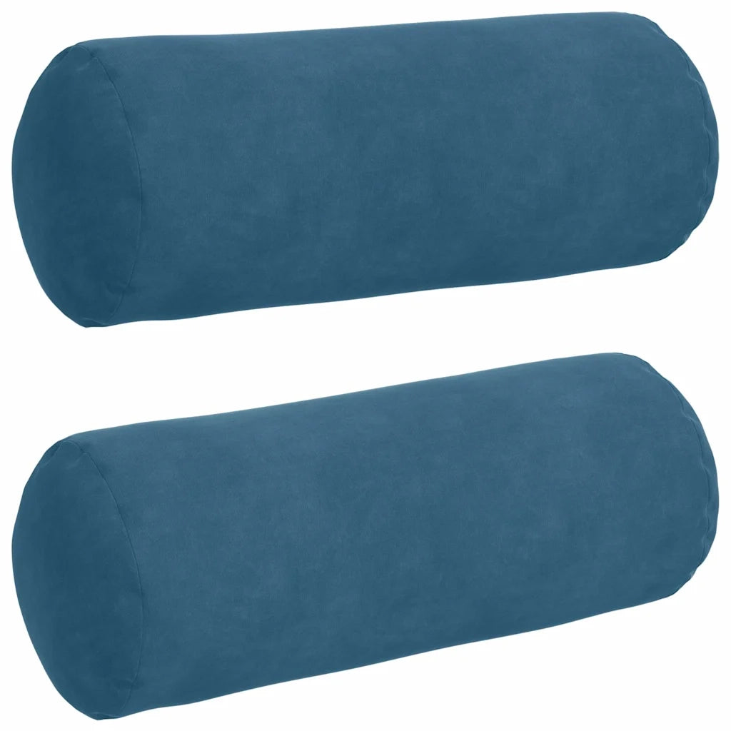 Cuscini a rullo 2 pz | Cuscini per sedie Blu ? 15 x 40 cm Tessuto in Cords