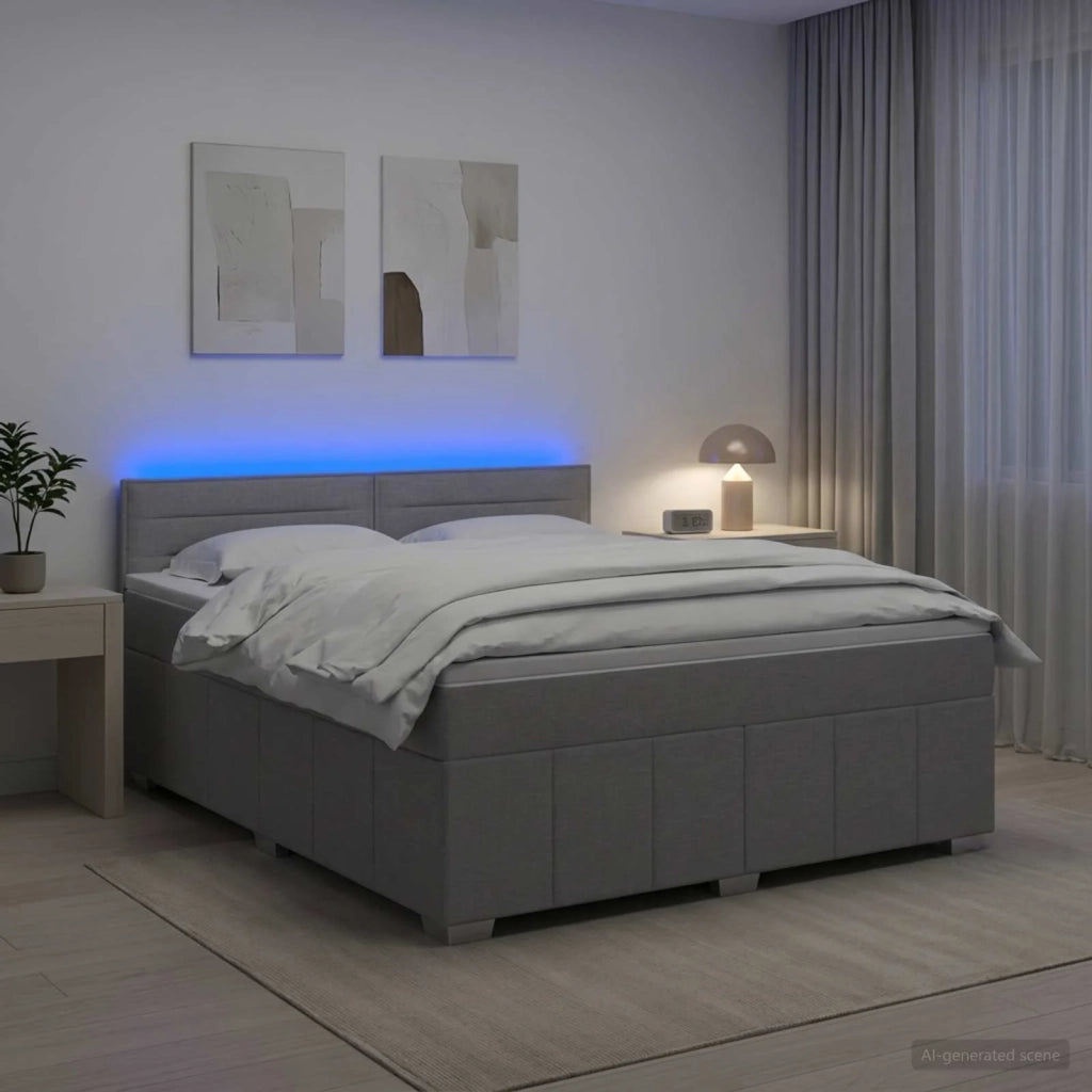 Letto box spring con materasso Grigio Chiaro 140 x 200 cm 3452684