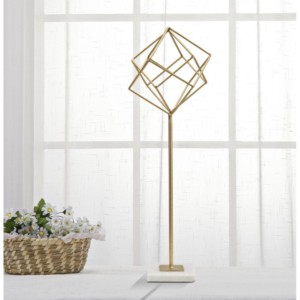 Scultura Cubi 1, Oro, Marmo, 16x18x52,5 cm
