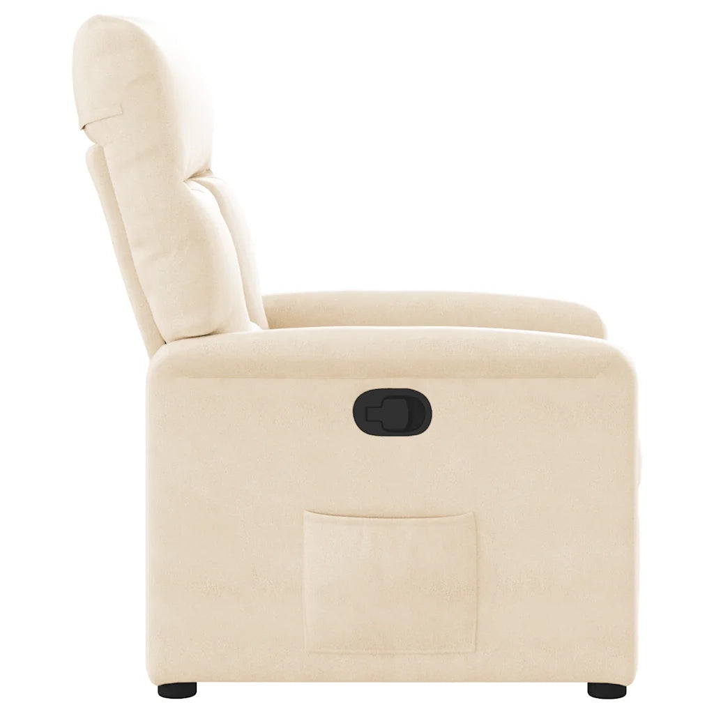 Poltrona Reclinabile Beige in Tessuto di Microfibra 4015568
