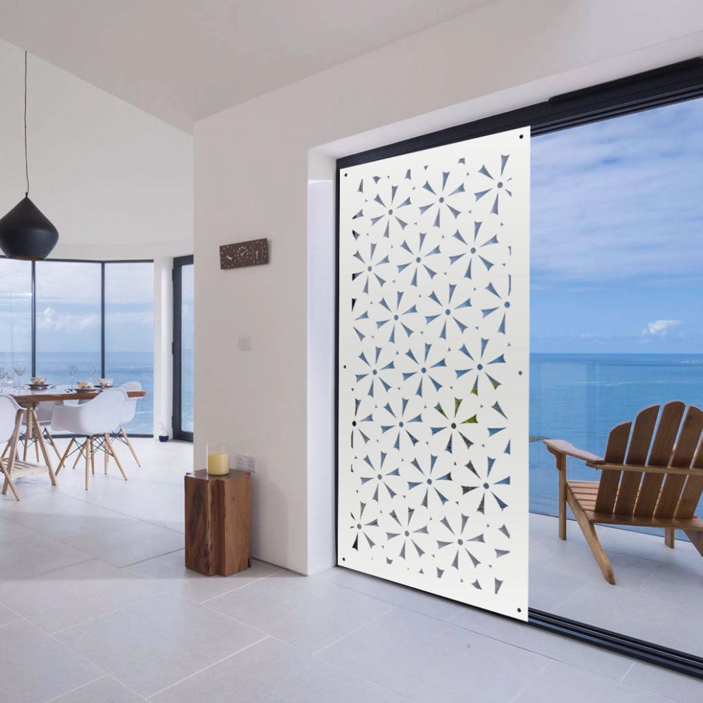 DAISY - Pannello in PVC traforato - Parasole Misura: 47x94 cm, Colore: bianco