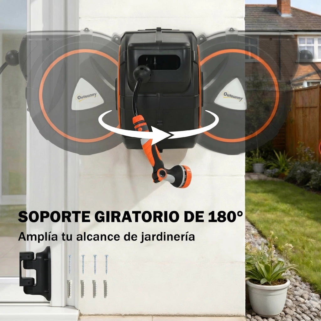 Avvolgitubo Automatico Retrattile 23+2m ¨C Xylo ¨C 12 Modi Spruzzo Arancione
