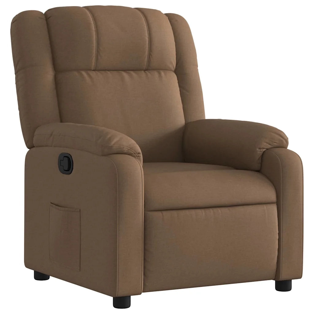 Poltrona Reclinabile in Tessuto Marrone 373540