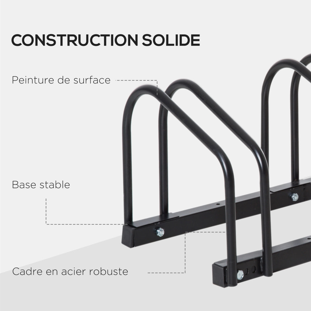 Supporto Biciclette 4 Posti ¨C Minimal ¨C 110x33x27 cm Acciaio Nero