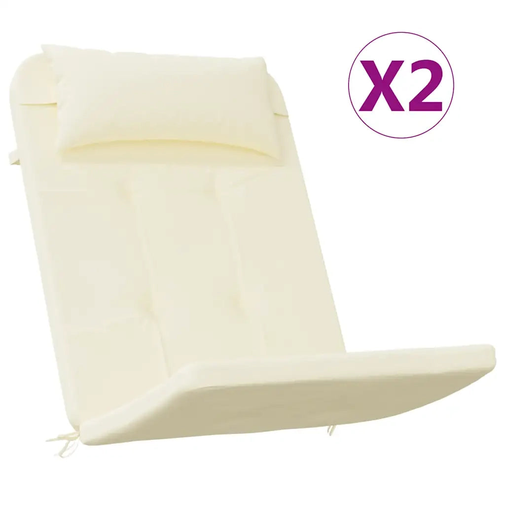 Cuscini per Sedia Adirondack 2 pz | Cuscini per sedie Crema in Tessuto Oxford
